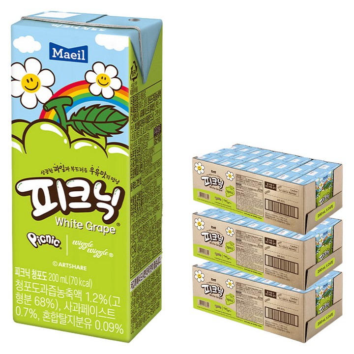 피크닉 청포도, 200ml, 72개
