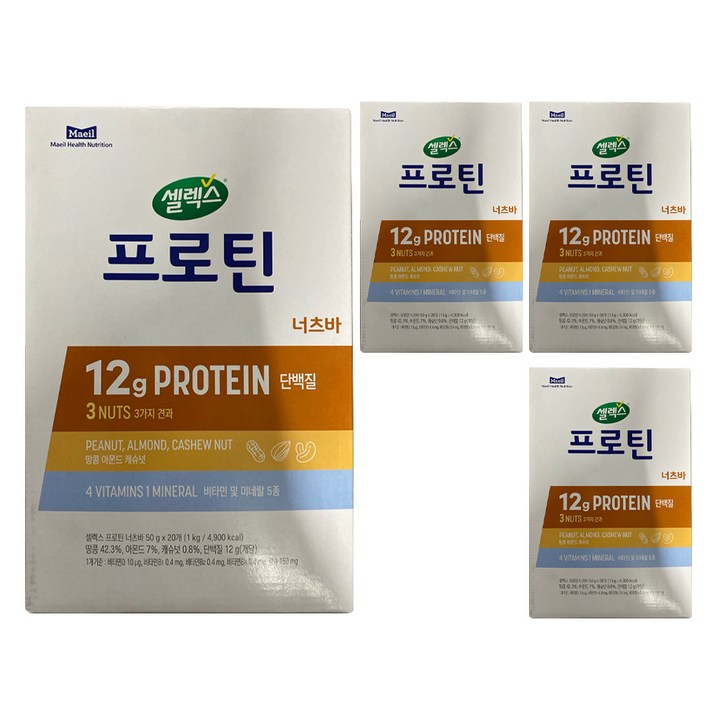 셀렉스 프로틴 너츠바, 1kg, 4개