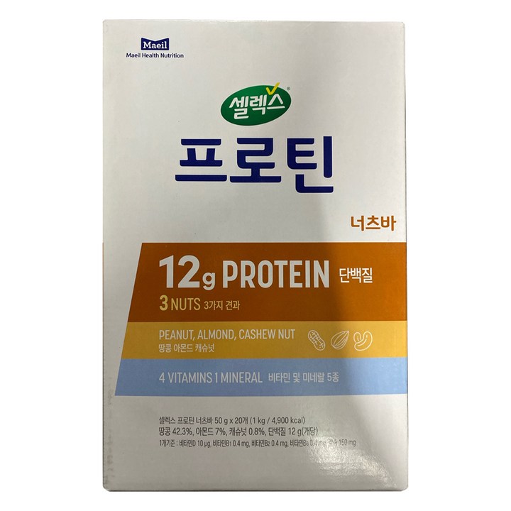 셀렉스 프로틴 너츠바, 1kg, 1개