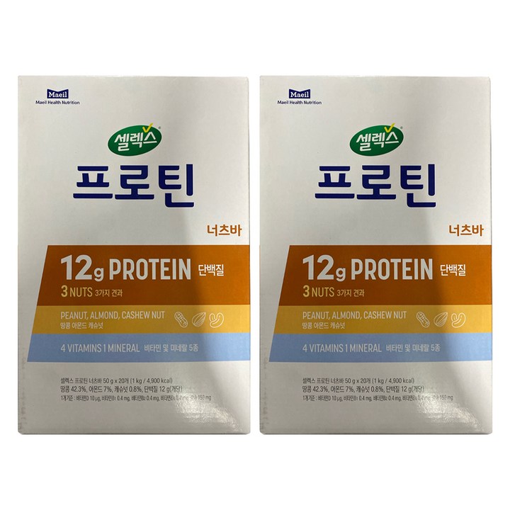셀렉스 프로틴 너츠바, 1kg, 2개