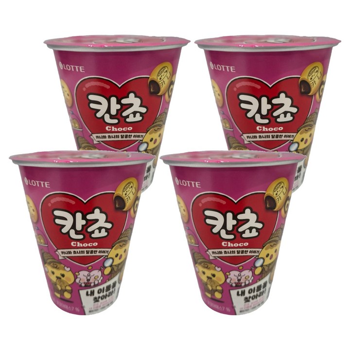 롯데웰푸드 칸쵸 초코 컵, 88g, 4개