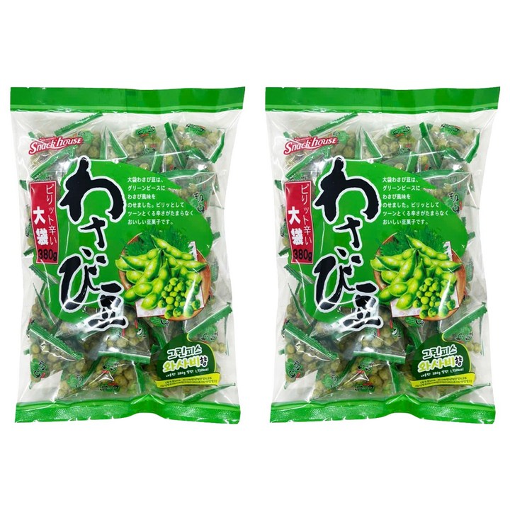 스낵하우스 그린피스 와사비 스낵, 380g, 2개