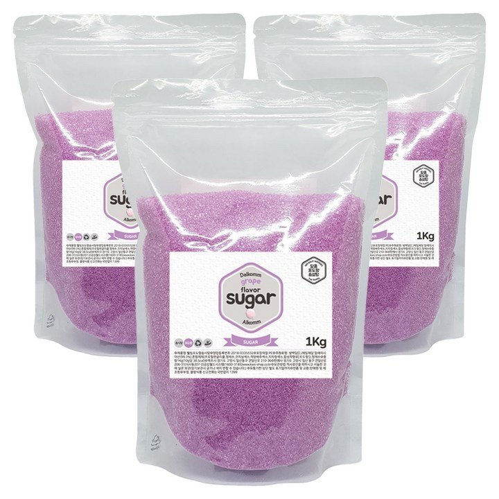 웰빙 솜사탕 설탕 포도향, 1kg, 3개