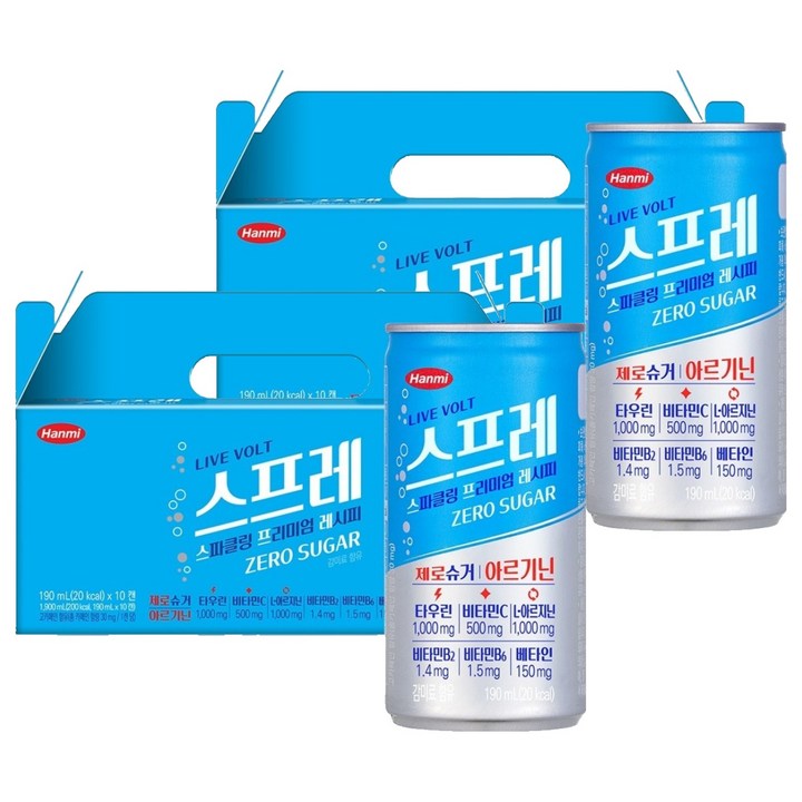한미사이언스 스프레 스파클링 프리미엄 레시피, 20개, 190ml