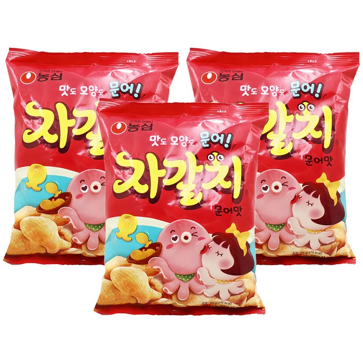 농심 자갈치, 90g, 3개