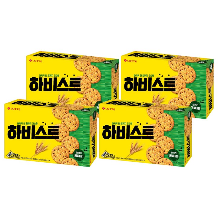롯데웰푸드 하비스트 오리지널 과자, 300g, 4개