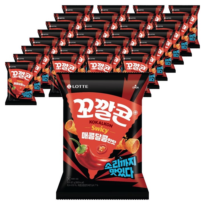 꼬깔콘 매콤달콤한맛, 67g, 36개