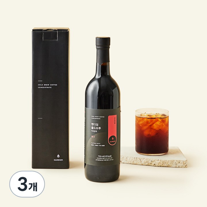 핸디엄 콜드브루원액 케냐, 750ml, 3개