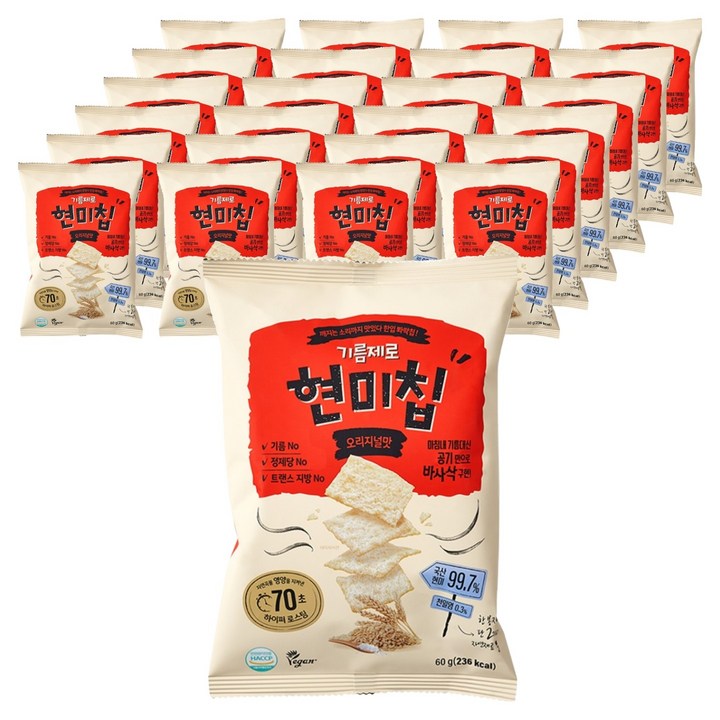 기름제로 국산 현미칩 과자, 60g, 25개