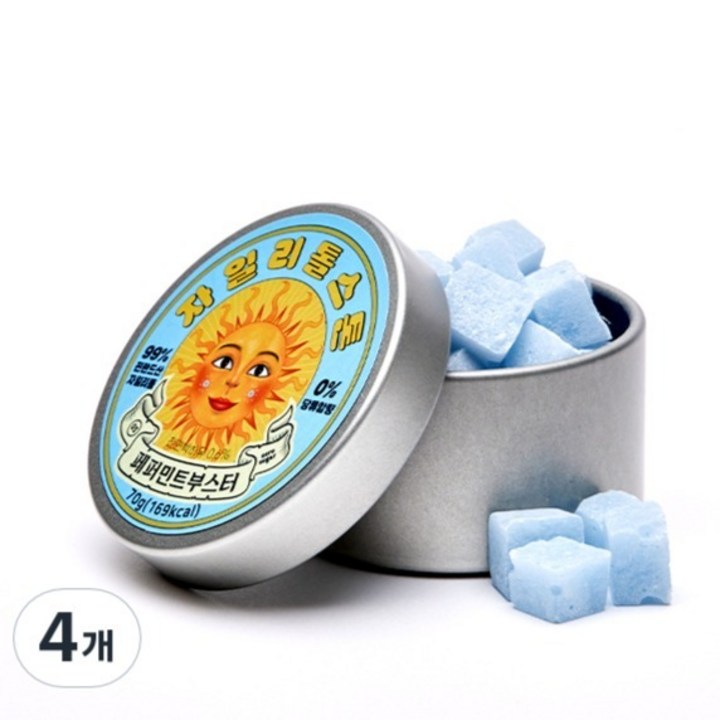 자일리톨스톤 사탕 페퍼민트, 70g, 4개