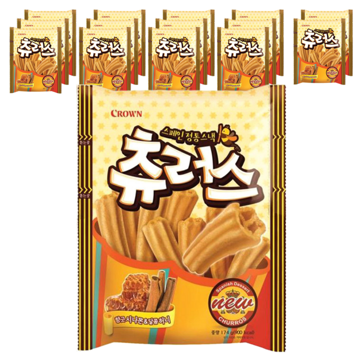 크라운 스페인 정통스낵 츄러스, 174g, 15개