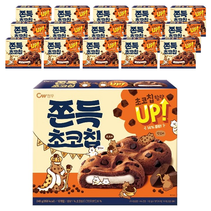 청우식품 쫀득초코칩, 240g, 16개