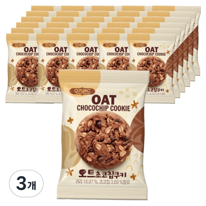 오즈랜드 오트 초코칩 쿠키 40p, 3개, 480g