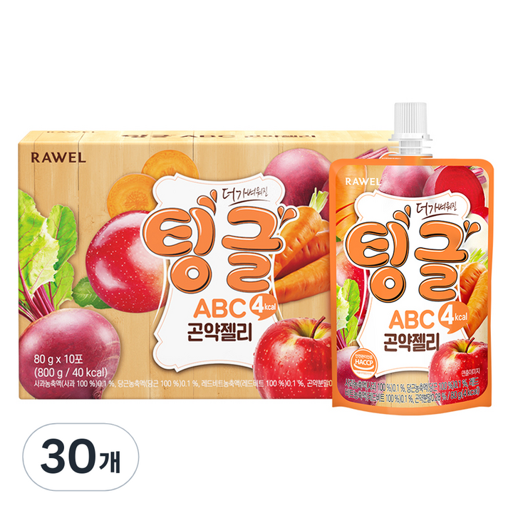 팅글 로엘 ABC 곤약젤리 사과 당근 비트, 80g, 30개