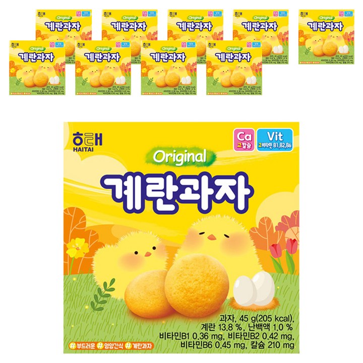 해태제과 계란 과자, 45g, 10개