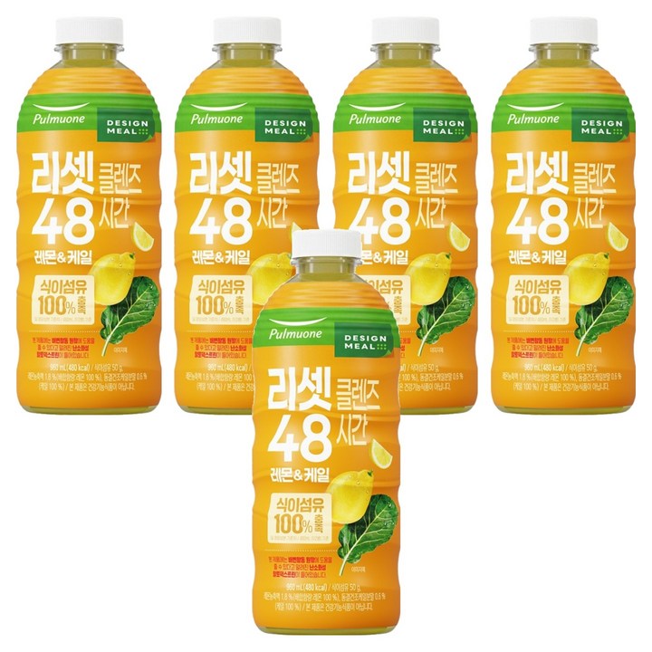 풀무원 리셋클렌즈 48시간 레몬 & 케일 주스, 5개, 960ml
