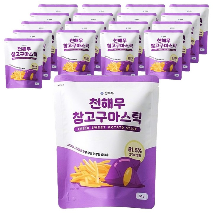 천해무 참 고구마 스틱, 50g, 18개