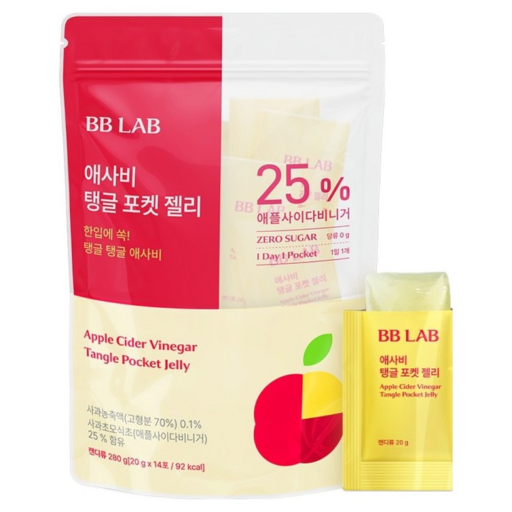 비비랩 애사비 탱글 포켓 젤리 14개입, 280g, 1개