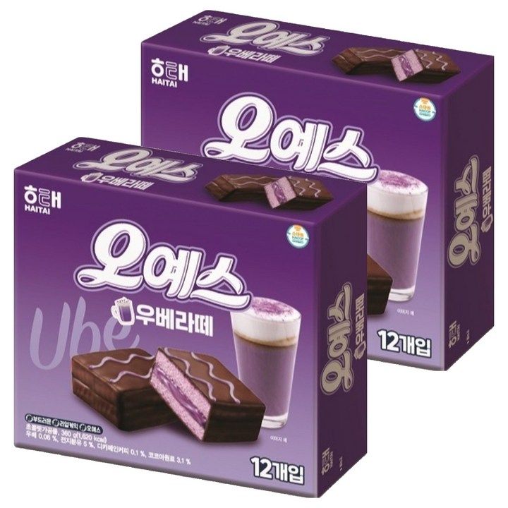해태제과 오예스 우베라떼, 360g, 2개