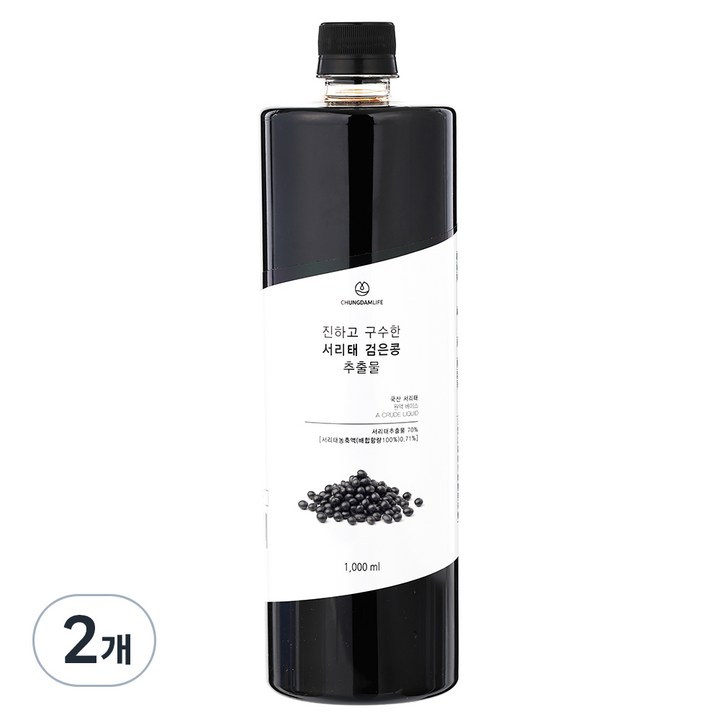 청담라이프 진하고 구수한 서리태 검은콩 원액 베이스, 1L, 2개