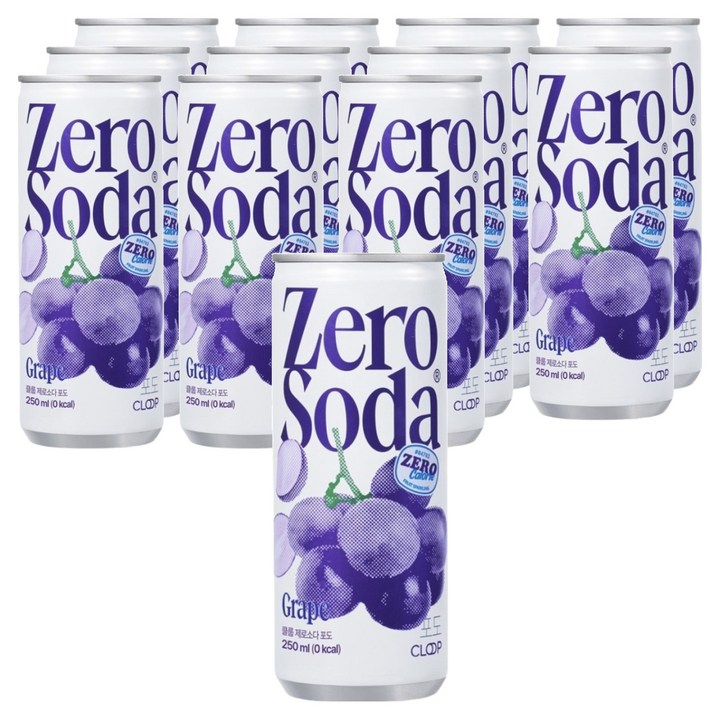 클룹 제로소다 포도, 250ml, 12개