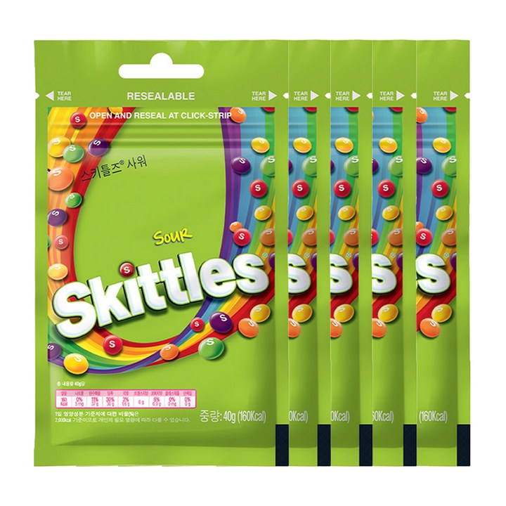 스키틀즈 사우어, 40g, 5개