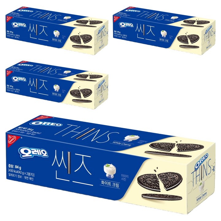 오레오 씬즈 화이트 크림, 84g, 4개