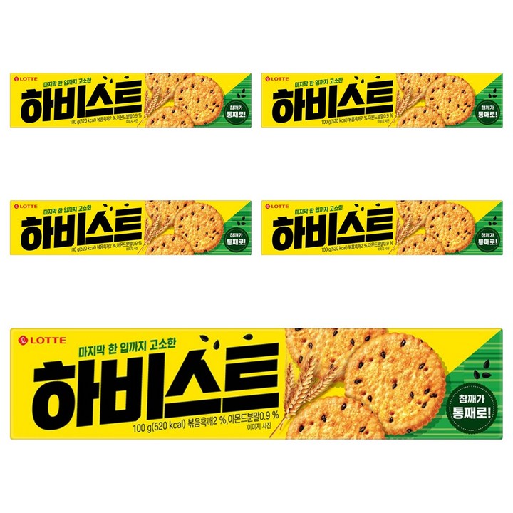 롯데웰푸드 하비스트 오리지널, 100g, 5개