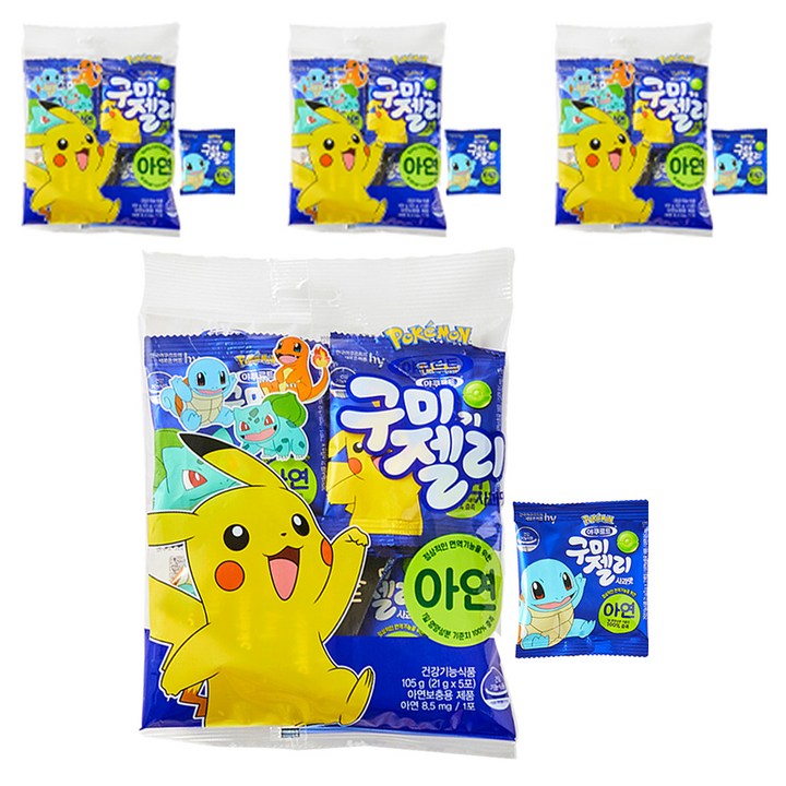 에치와이 브이푸드 구미젤리 사과맛 5p, 105g, 4개