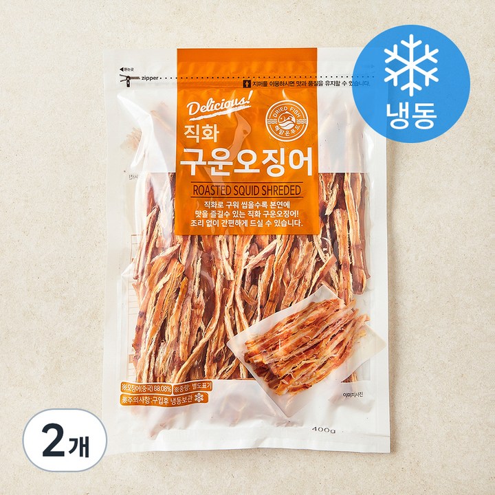 해맑은푸드 직화 구운오징어 (냉동), 400g, 2개