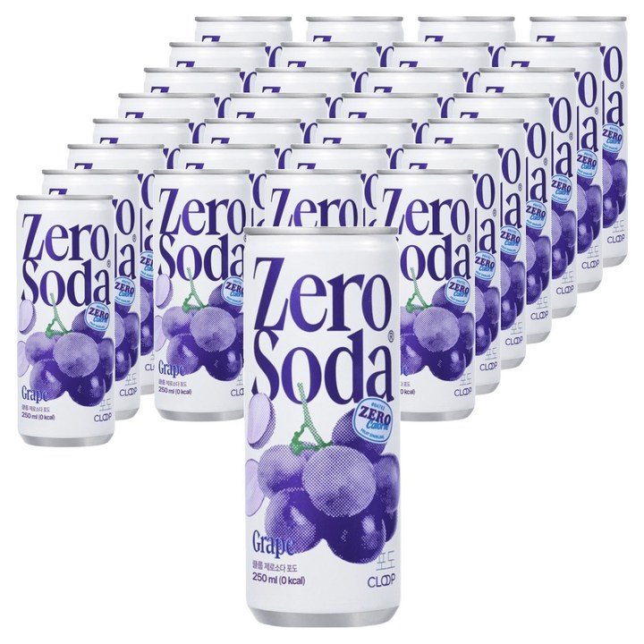클룹 제로소다 포도, 250ml, 30개