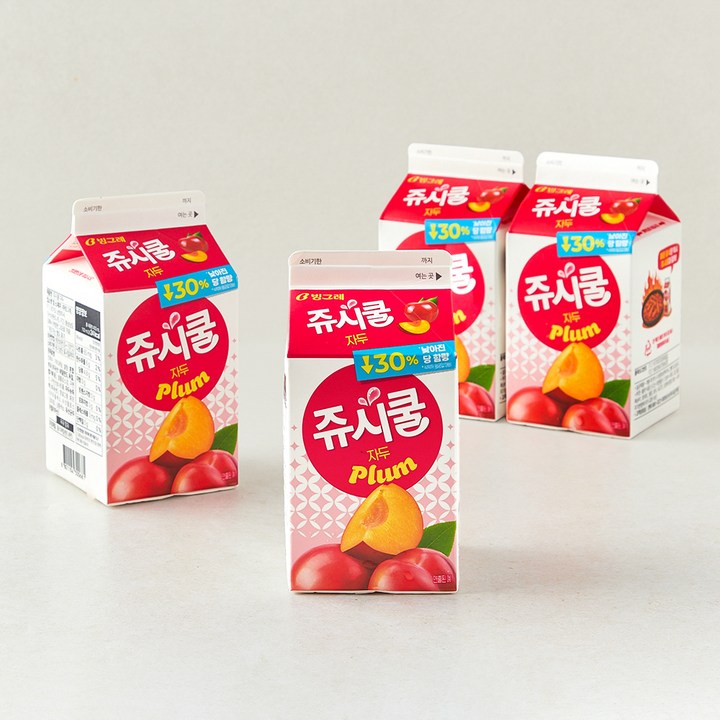 빙그레 쥬시쿨 자두, 4개, 450ml