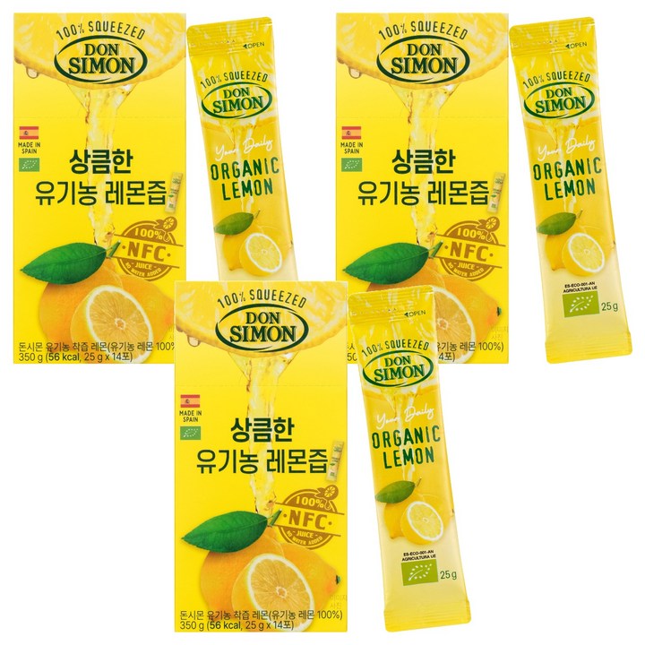 돈시몬 유기농 착즙 레몬즙, 25g, 42개