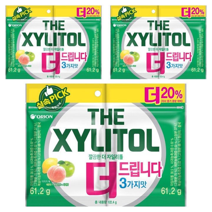 오리온 깔끔한 더 자일리톨, 61.2g, 6개