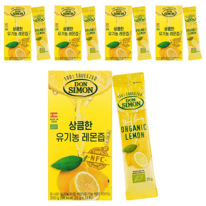 돈시몬 유기농 착즙 레몬즙, 25g, 70개