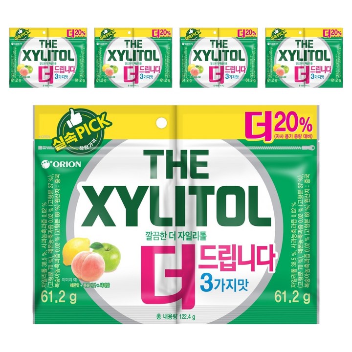 오리온 깔끔한 더 자일리톨, 61.2g, 10개
