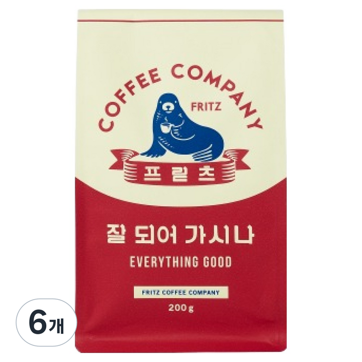 프릳츠 잘 되어 가시나 원두, 200g, 6개