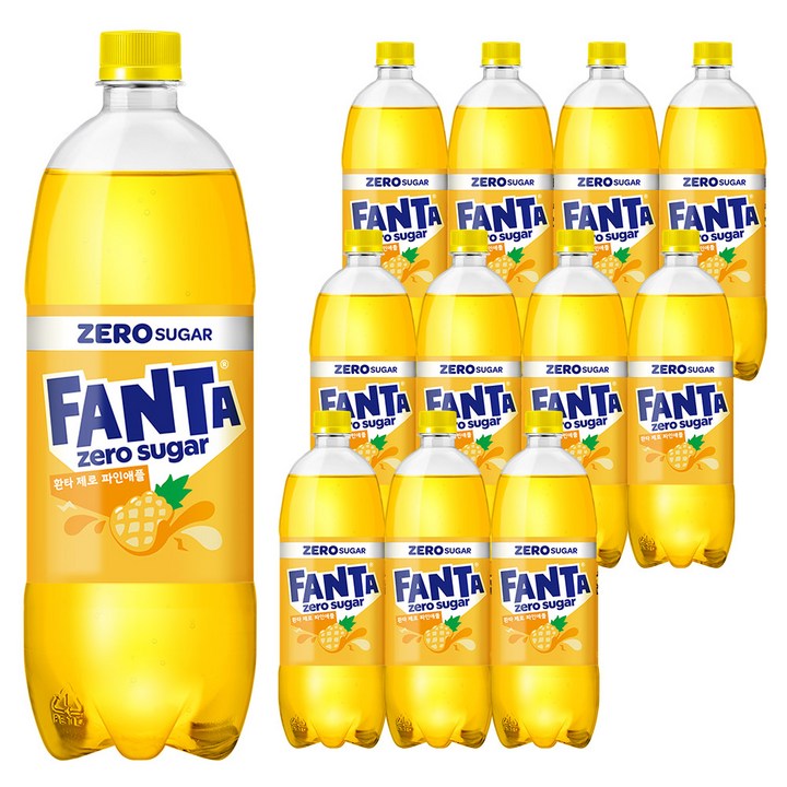 환타 제로 파인애플, 1L, 12개