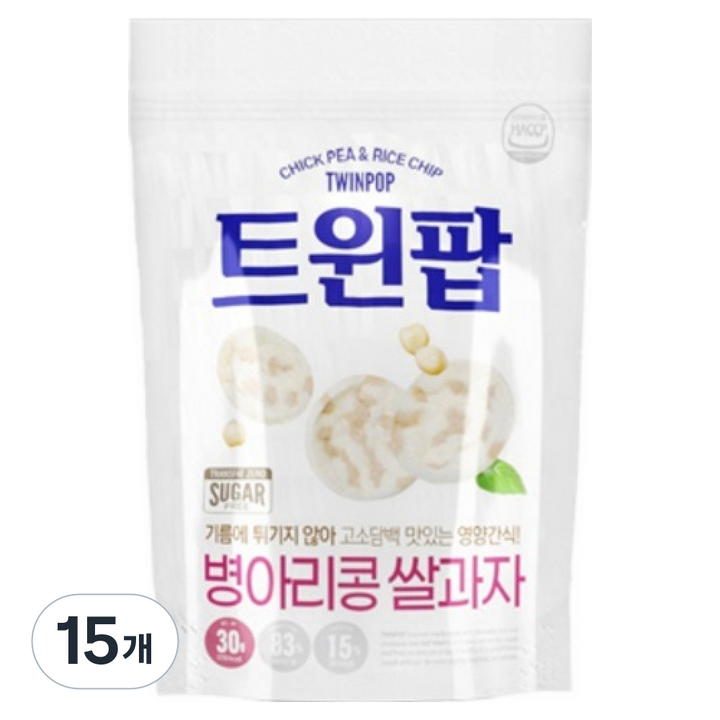 트윈팝 병아리콩 쌀과자, 30g, 15개