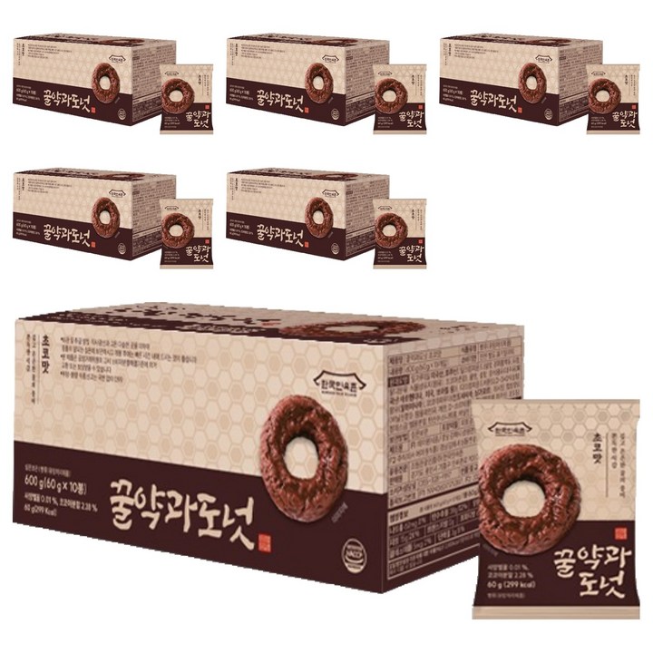 한국민속촌 꿀약과 도넛 초코맛 10p, 600g, 6개