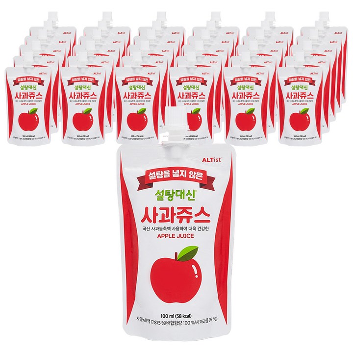 설탕대신 설탕을 넣지 않은 사과쥬스, 100ml, 30개