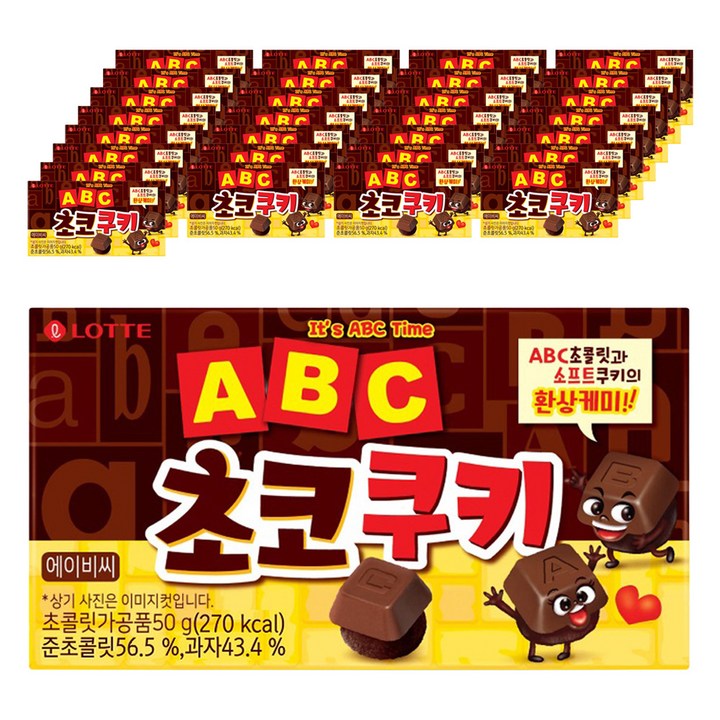 롯데웰푸드 ABC초코쿠키, 50g, 36개