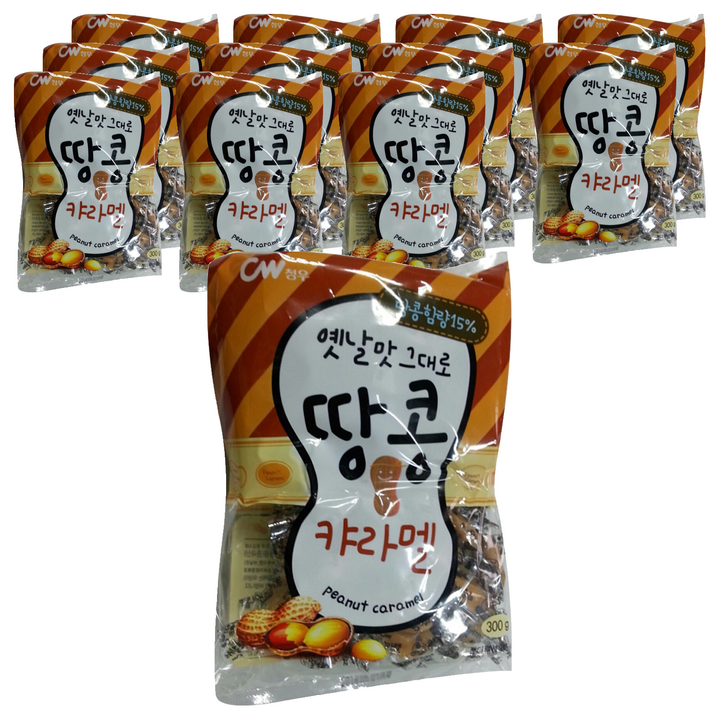 청우식품 땅콩 캬라멜, 300g, 12개