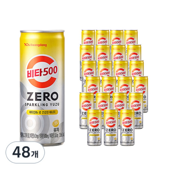 비타500 제로 스파클링 유자, 250ml, 48개