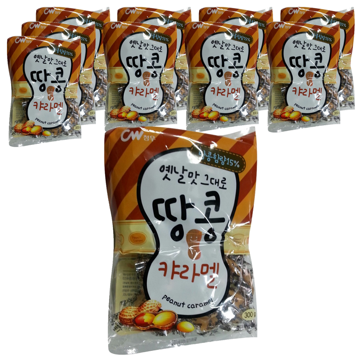 청우식품 땅콩 캬라멜, 300g, 10개