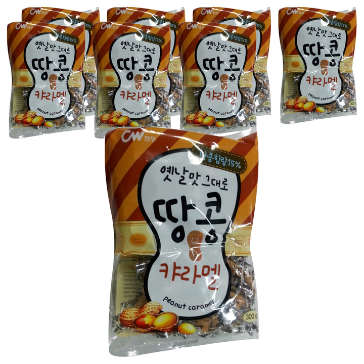 청우식품 땅콩 캬라멜, 300g, 8개