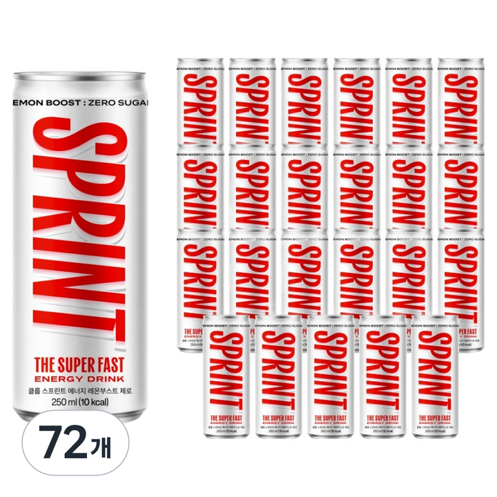 클룹 스프린트 에너지드링크 레몬부스트 제로, 72개, 250ml