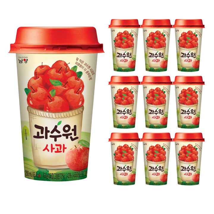 남양과수원 남양유업 사과 컵, 200ml, 10개