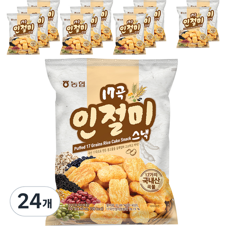 농협 17곡 인절미 스낵, 125g, 24개