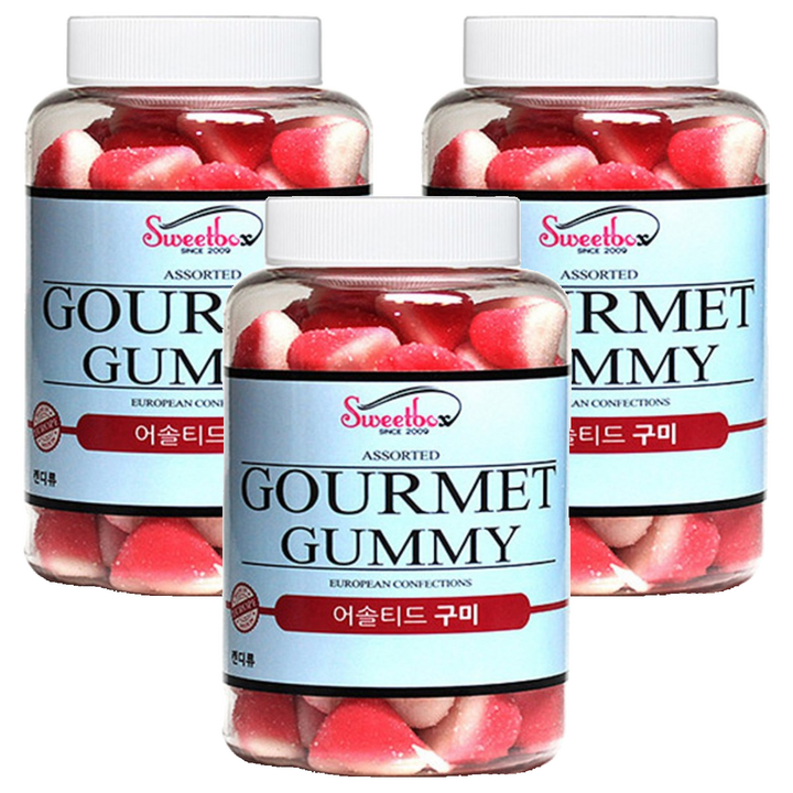 딸기 퍼프 젤리, 500g, 3개
